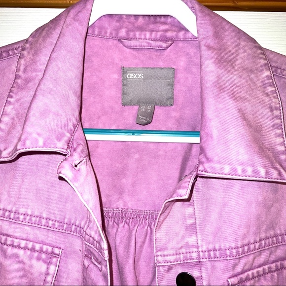 ✨SALE✨ ASOS Petite Oversized Pink Acid Washed Jacket - Picture 5 of 9